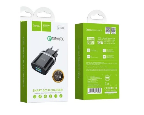 СЗУ Hoco C12Q Smart QC3.0 18W charger черный