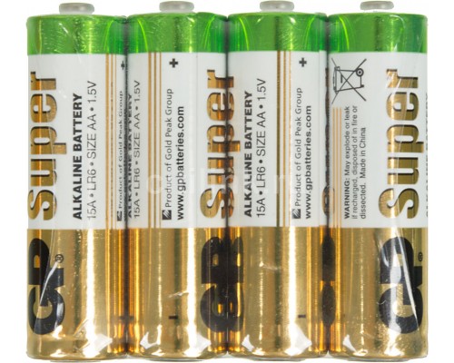 LR6 AA Батарейка  Super Alkaline 15ARS GP (цена за 4 шт)