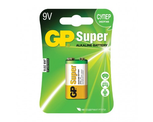 Элем.пит. 6F-22 1604/6R61 (1604A-5CR1) (1/10/200) (1 ШТ) GP Super Alkaline (цена за 1 шт)