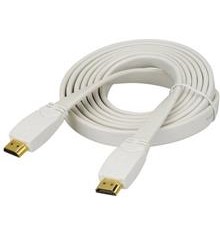 Кабель HDMI 3M белый плоский ТЕХПАК