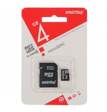 4GB microSDXC Class10 c адаптером SMARTBUY