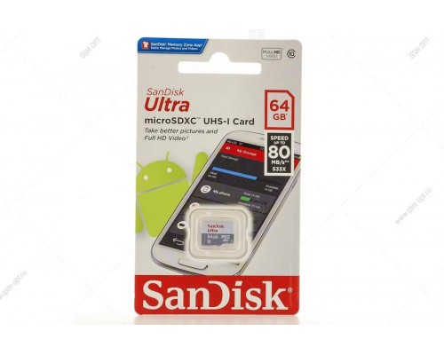 64GB microSDXC Class10 100mb/s  без адаптера SanDisk